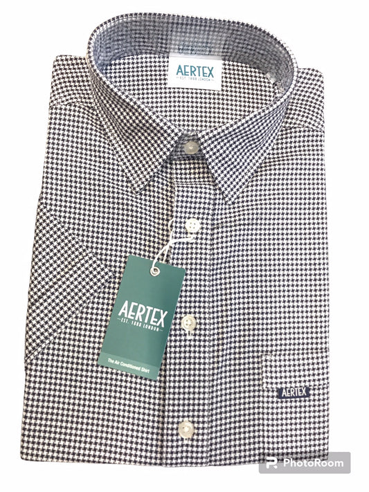 Aertex Houndstooth Navy 88985