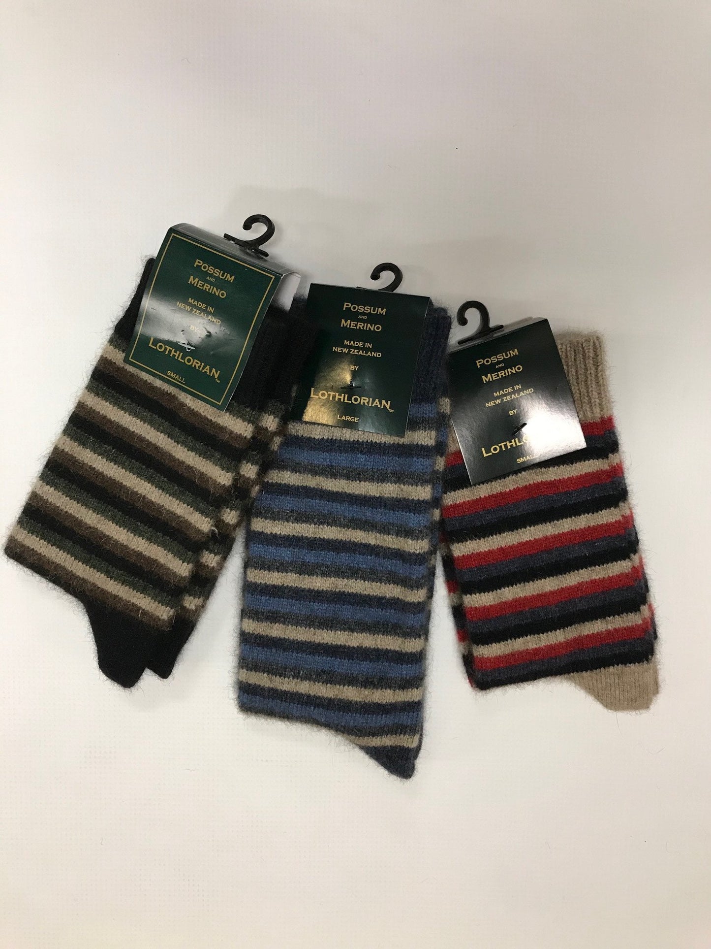 Lothlorian Women’s Possum Merino Multi Striped Sock