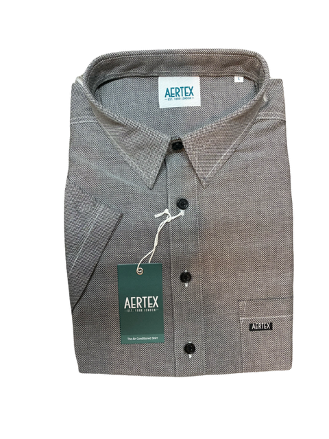 Aertex Shirt 86525 Texture Plain Black/Khaki