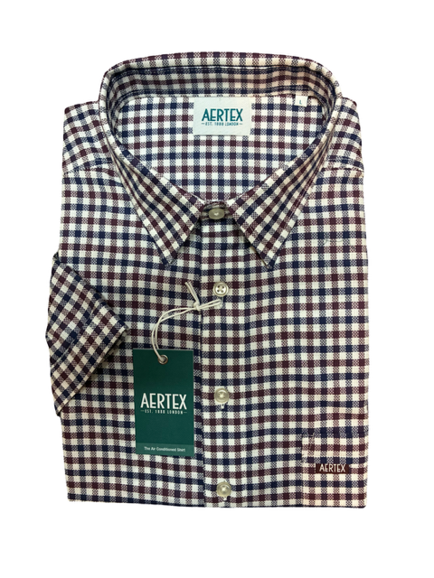 Aertex Shirt 88735 Navy/Brick Check