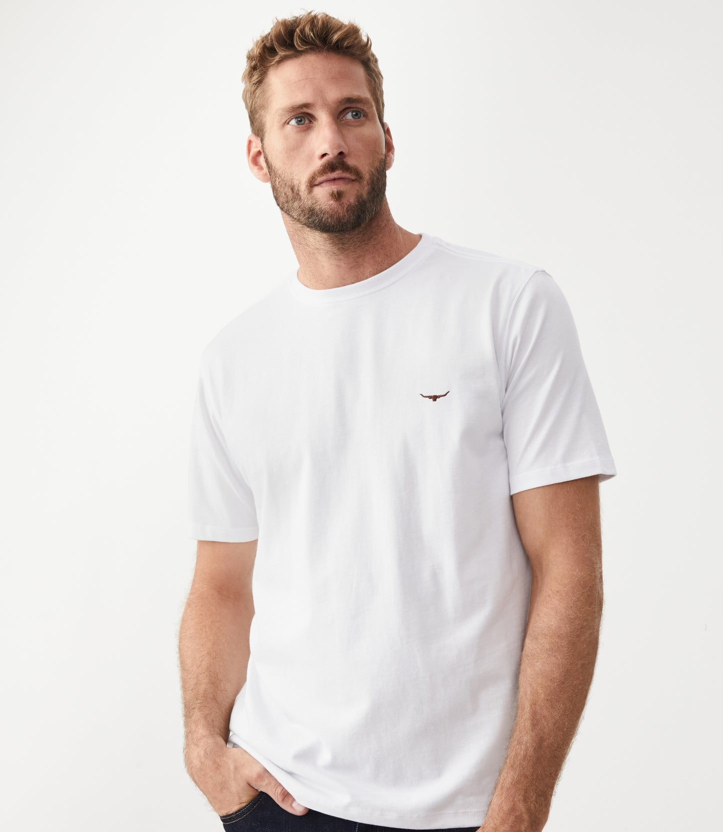 Parson T-Shirt White/Chestnut