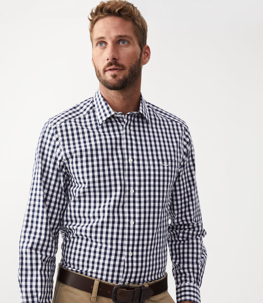 Collins Shirt Navy/White