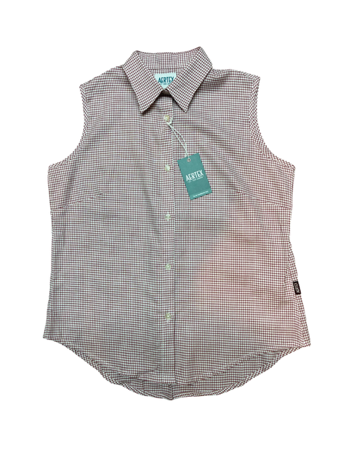 Aertex Sleeveless Wine/Check FY8899