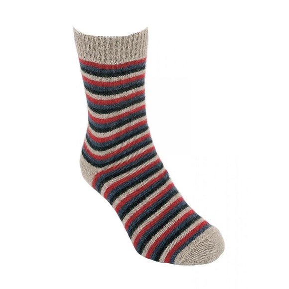 Lothlorian Women’s Possum Merino Multi Striped Sock