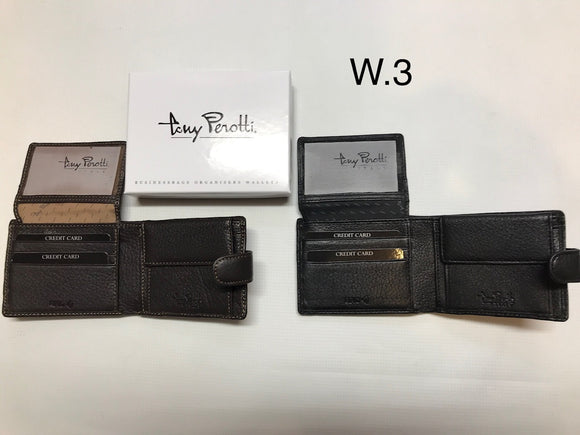 Tony Perotti Leather (NZ Deer) Wallet 3 Card